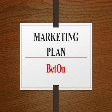 Marketing Plan for a NEW GAMBLING App