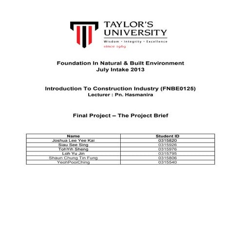 Final project brief and interview ici