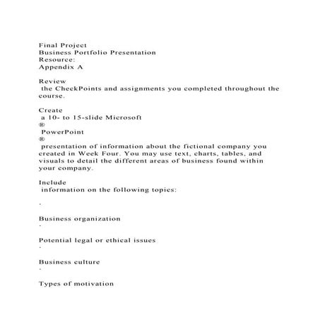 Final ProjectBusiness Portfolio PresentationResource Append.docx