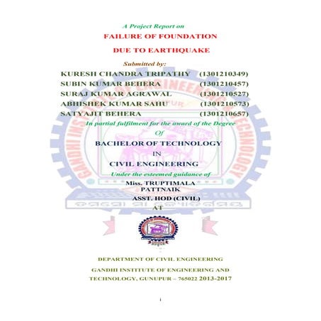 Failure of foundation due to earthquake | PDF