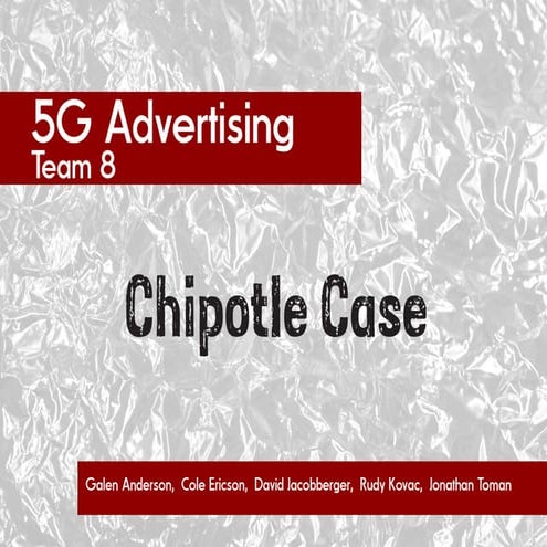 Marketing Promotions - Chipotle Case: The red foil burrito 