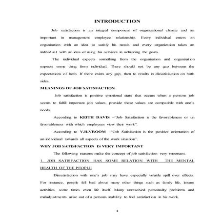 OVERALL JOB SATISFACTION