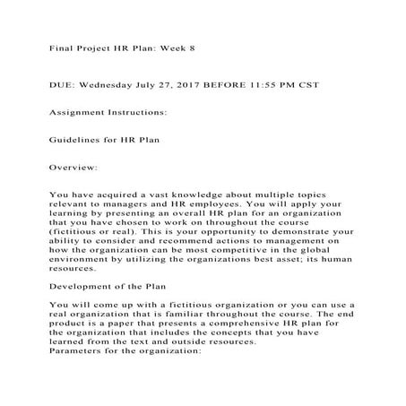 Final Project HR Plan Week 8DUE Wednesday July 27, 2017 BE.docx