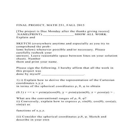 FINAL PROJECT, MATH 251, FALL 2015[The project is Due Mond.docx