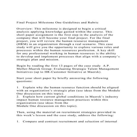 Final Project Milestone One Guidelines and RubricOverview T.docx
