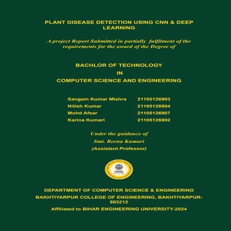 Plant deases detection to know about plant condition