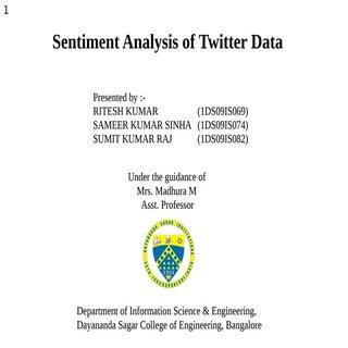 Sentiment Analysis of Twitter Data