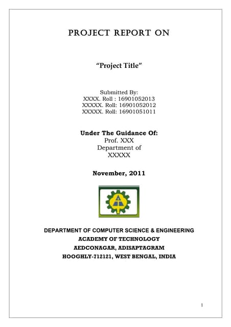 Final project report format