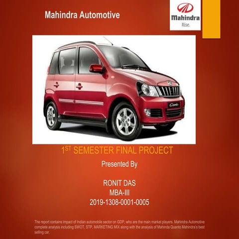 Mahindra & Mahindra  Final Project