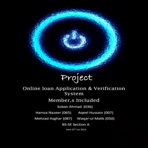 Online Loan Application & Its Verification System