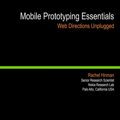 Mobile Prototyping Essentials