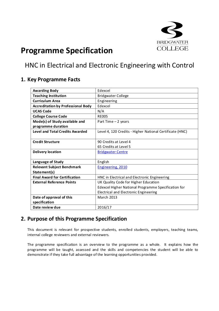 HNC Electrical and Electronic Control