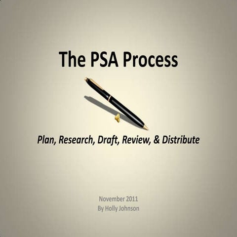 Introduction to making psa’s | PPTX