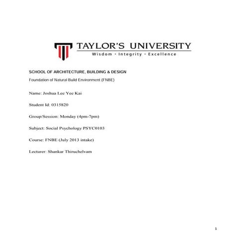 (Final)psychology journal assignment