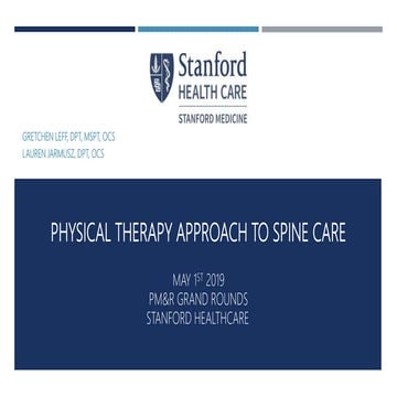 Physical Therapy Approach to Spine Care