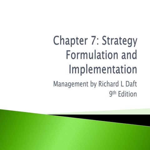 Strategy Formulation and Implementation