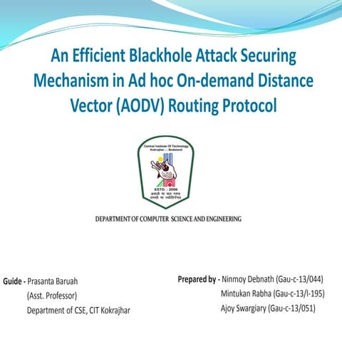 An Efficient Black Hole Attack Securing Mechanism in Ad Hoc On Demand Distanc...
