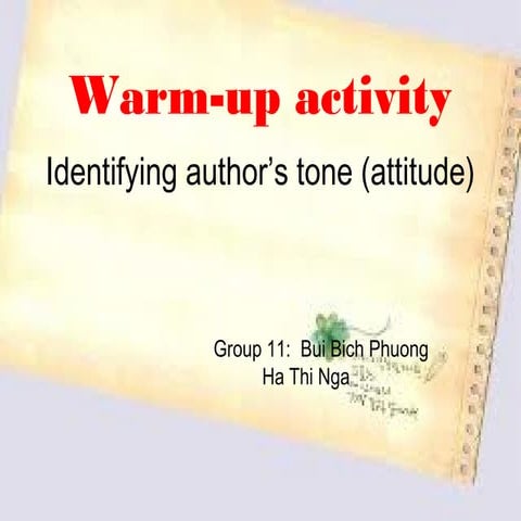 Identifying author's tone