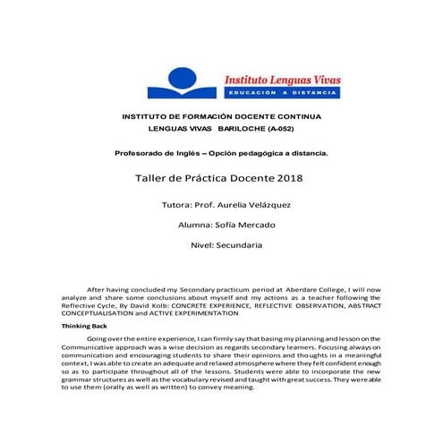 Final reflexion secundario  mercado sofia 