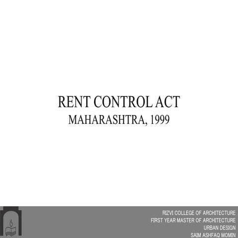 Rent Control Act, Maharashtra 1999