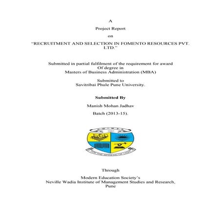 Recruitment and selection process at fomento resources