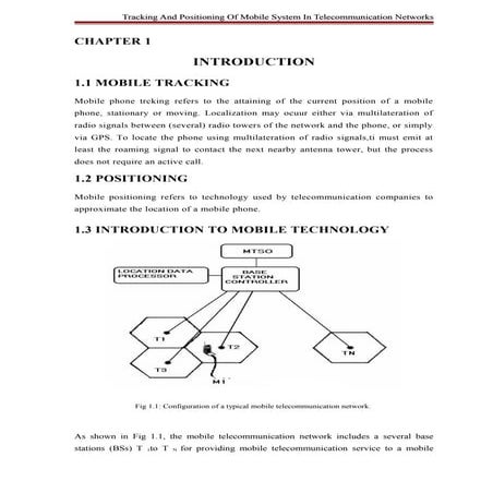 Final reportTracking And Positioning Of Mobile System In Telecommunication Ne...