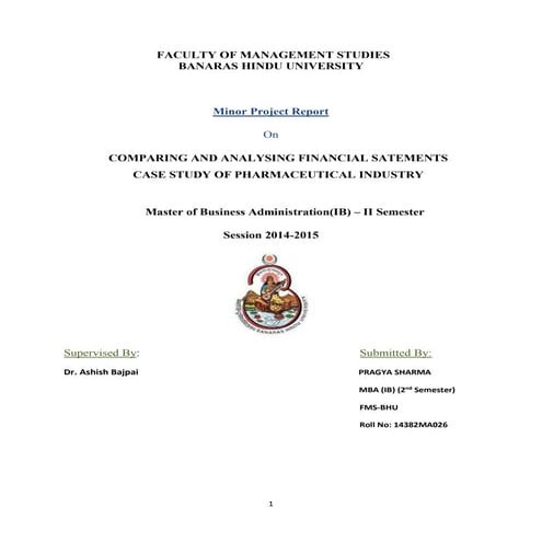 Financial analysis of pharmac