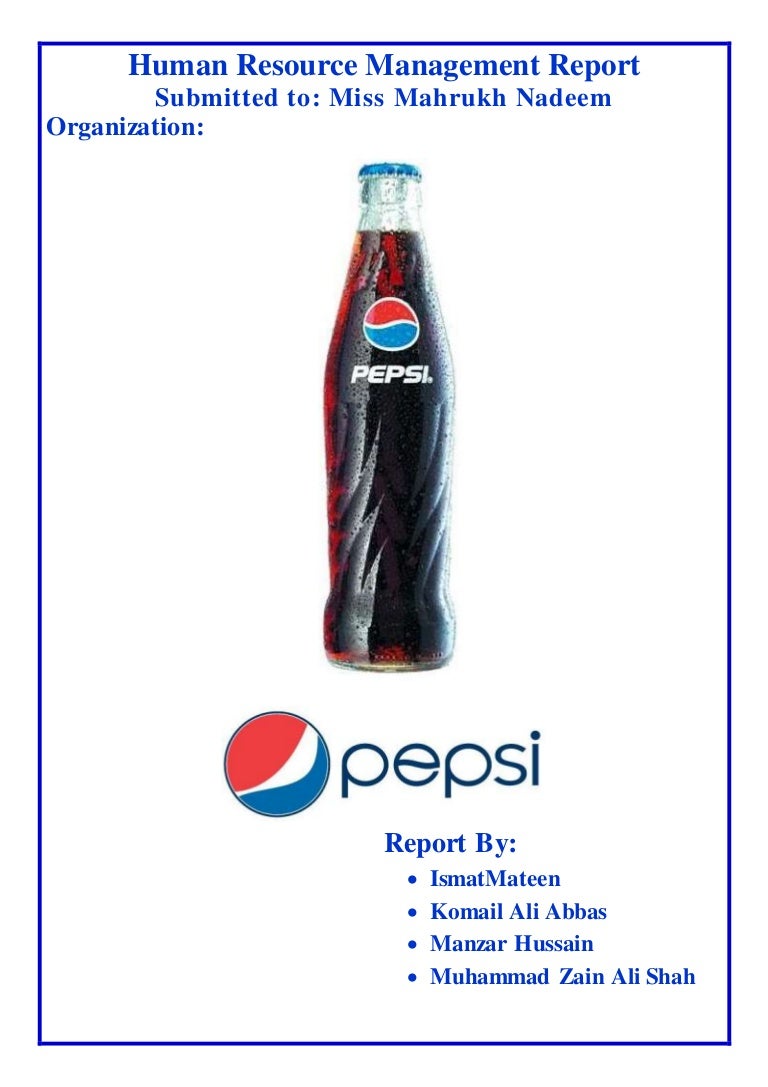 Pepsi Co Pakistan Human Resource Management Department Report