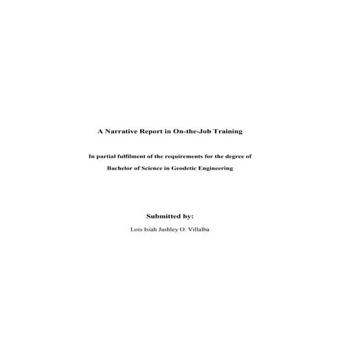 OJT narrative report