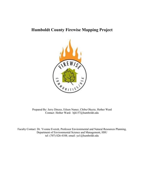 Humboldt County Firewise Mapping Project - Final report