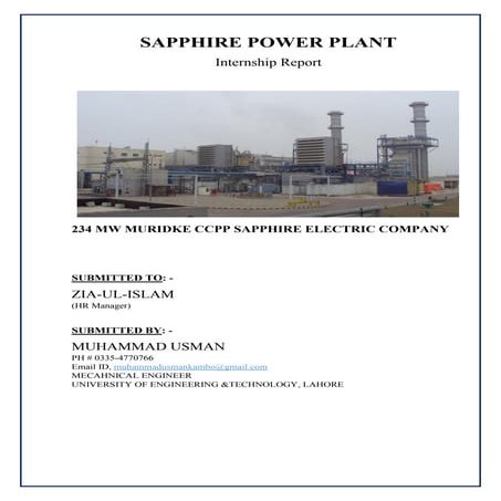 Internship Sapphire Power Plant (GE)
