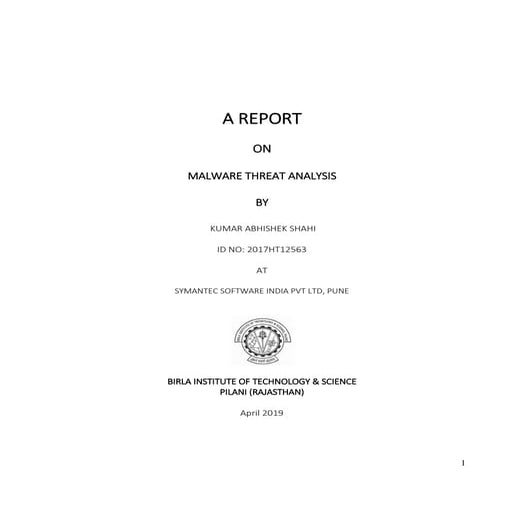 MALWARE THREAT ANALYSIS