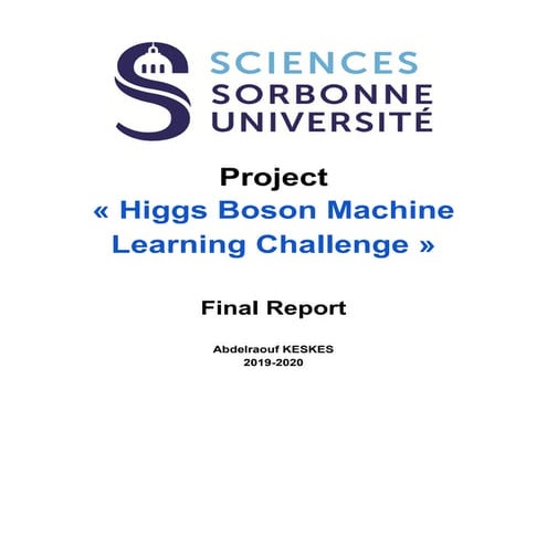 Higgs Boson Challenge
