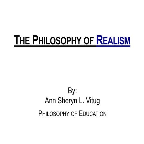 Philosophy of Realism in Education