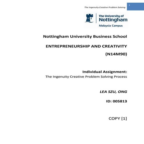 Entrepreneurship and Creativity
