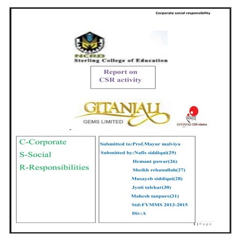 Final report csr | DOCX