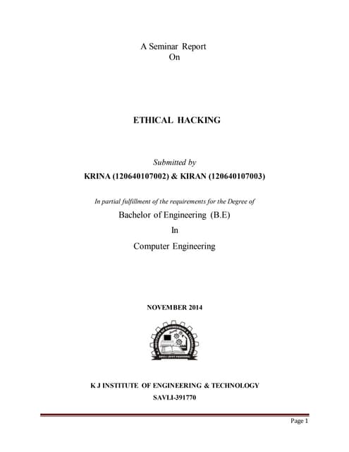 Final report ethical hacking