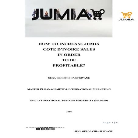 BUSINESS PLAN JUMIA IVORY COAST