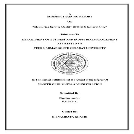 "measuring service quality of brts in surat city "