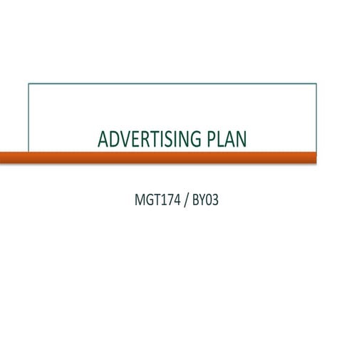 Final report on advertising