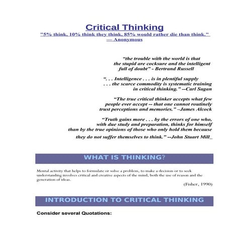 Critical Thinking