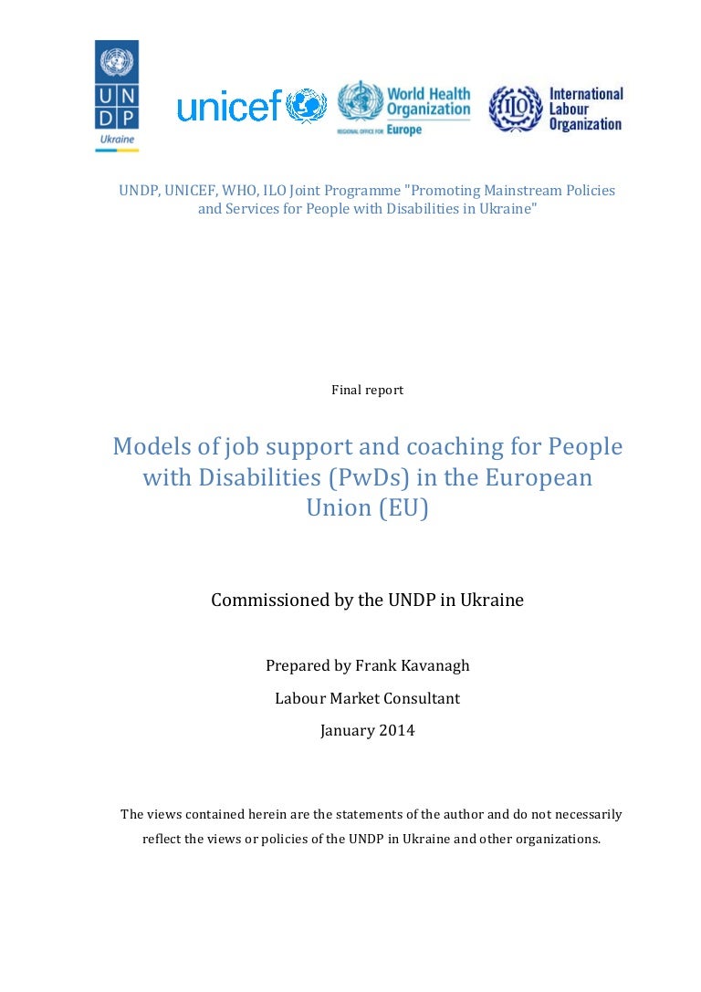 Job support and coaching for People Disabilities the EU