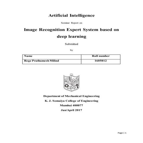 Image Recognition Expert System based on deep learning