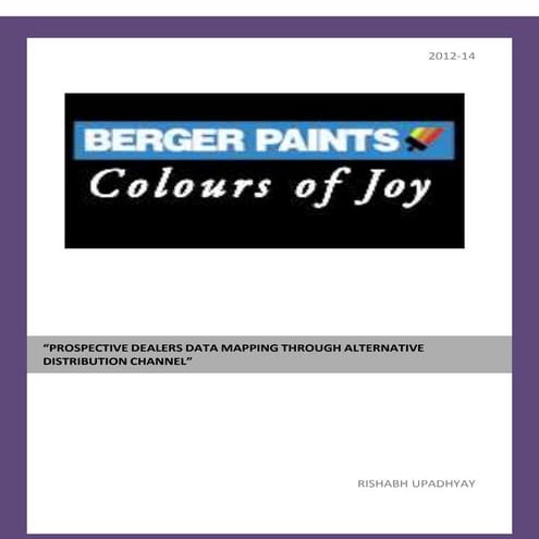 summer internship report of berger paints.