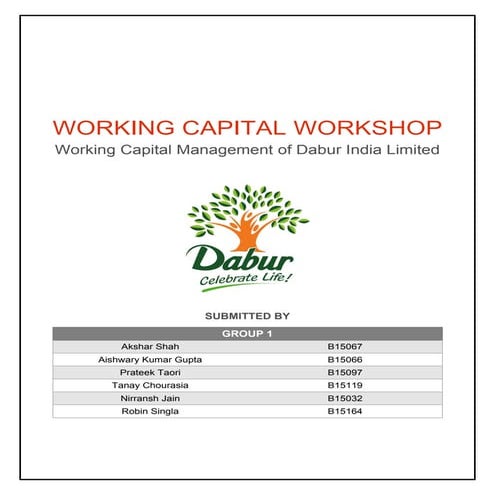 Working Capital Report of Dabur India
