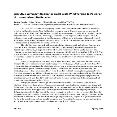 Final report wind turbine project