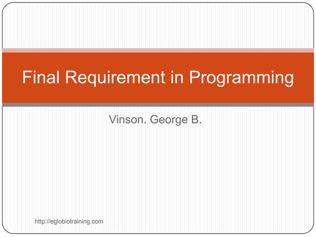 Final requirement in programming  vinson