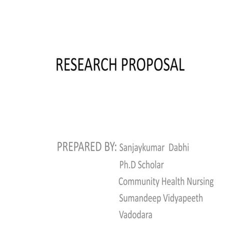 RESEARCH PROPOSAL