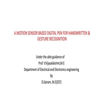 mOTION SENSOR BASED DIGITAL PEN