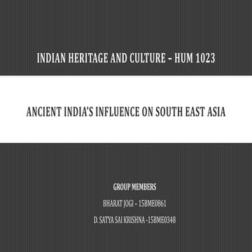India's Influence on South-East Asia | PPTX